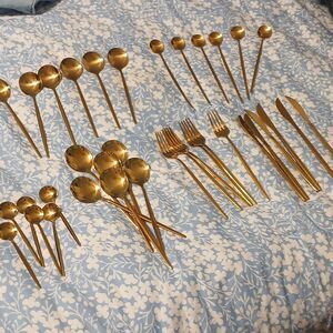 Stainless Steel Gold Set